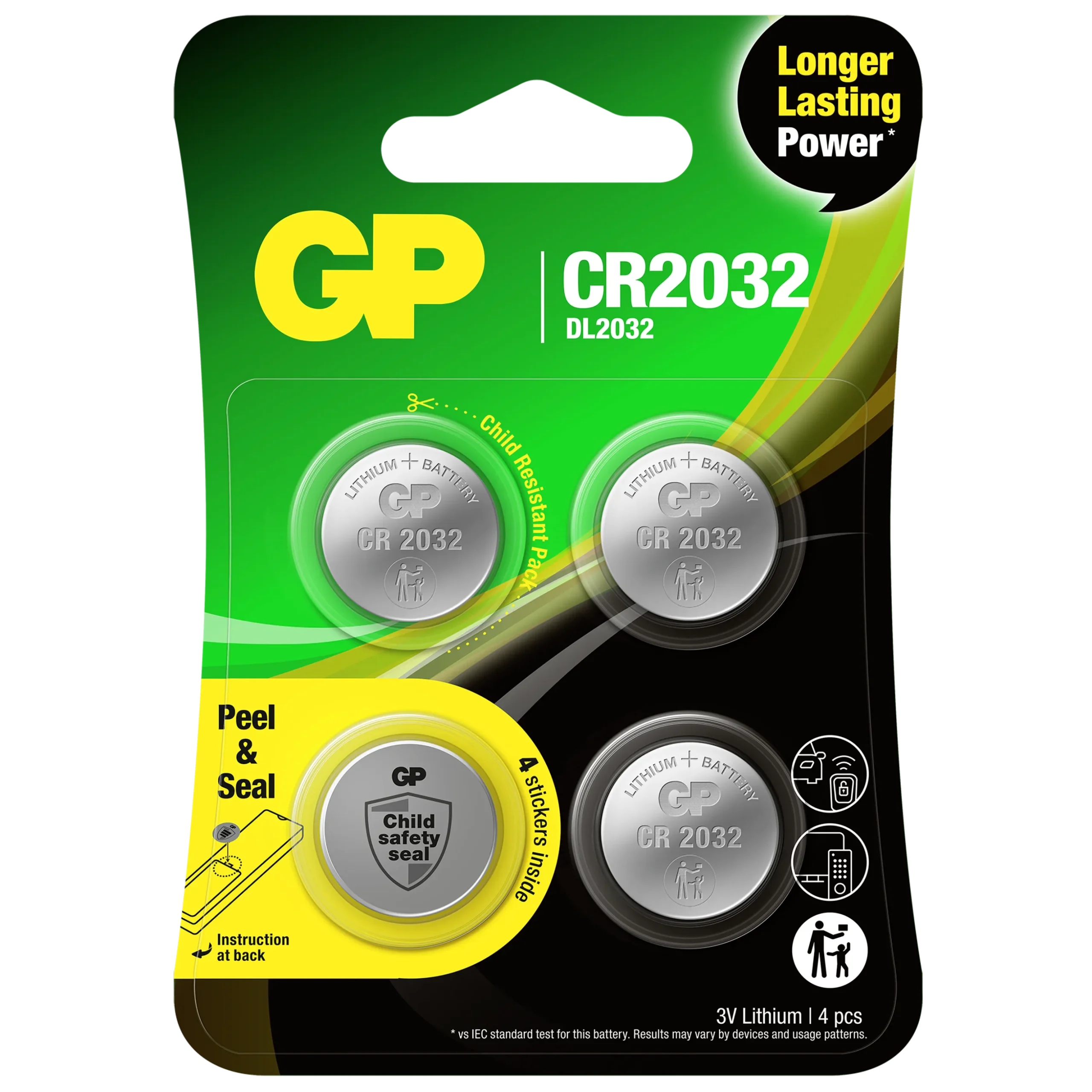 Batteri GP Batteries Lithium Knappcell CR2032 4-p
