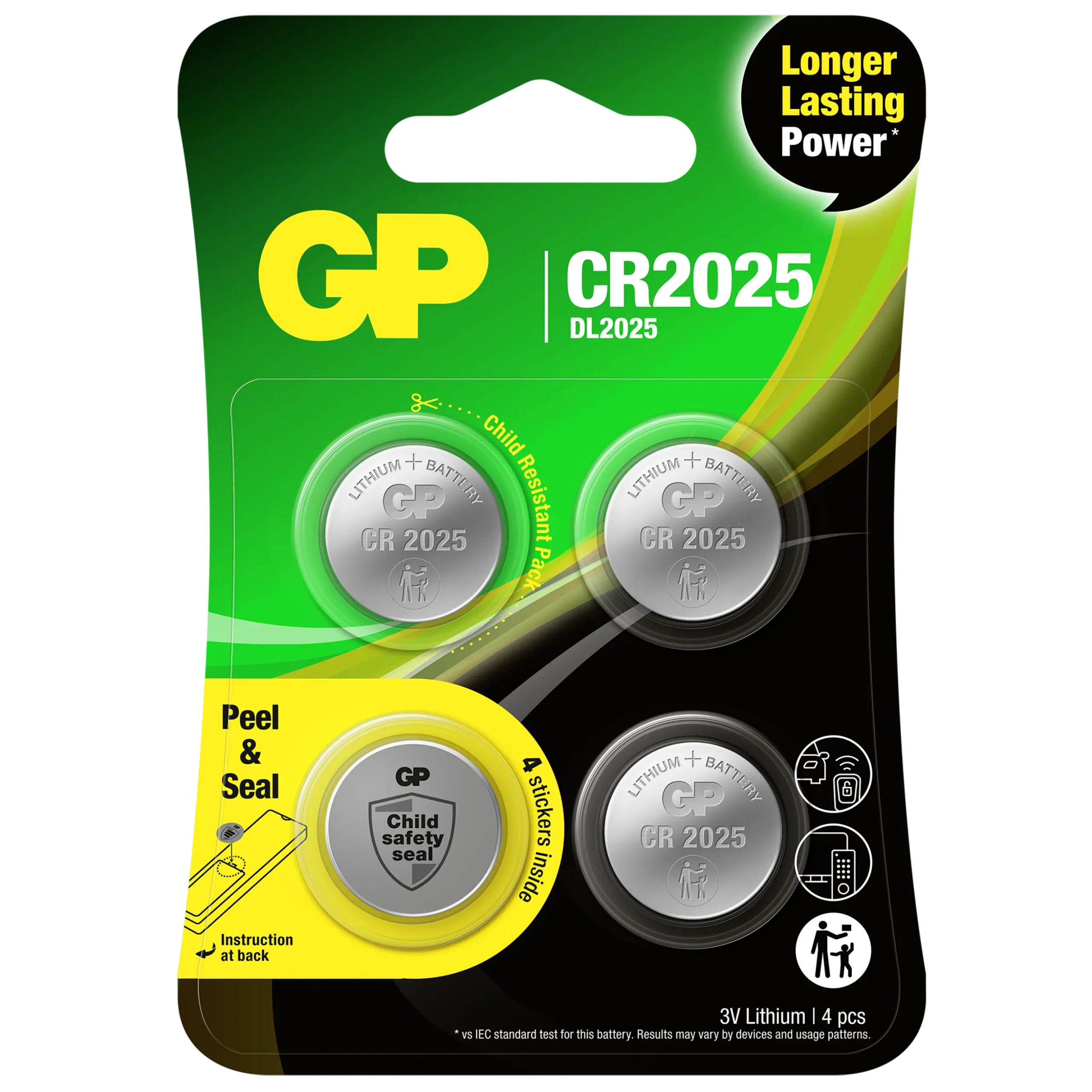 Batteri GP Batteries Lithium Knappcell CR2025 4-p