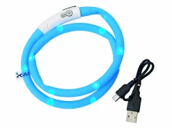 Blinkhalsband Dogman LED Blå Onesize 20-65cm