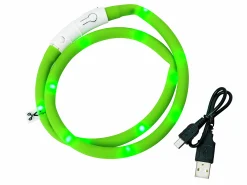 Blinkhalsband Dogman LED Grön Onesize 20-65cm