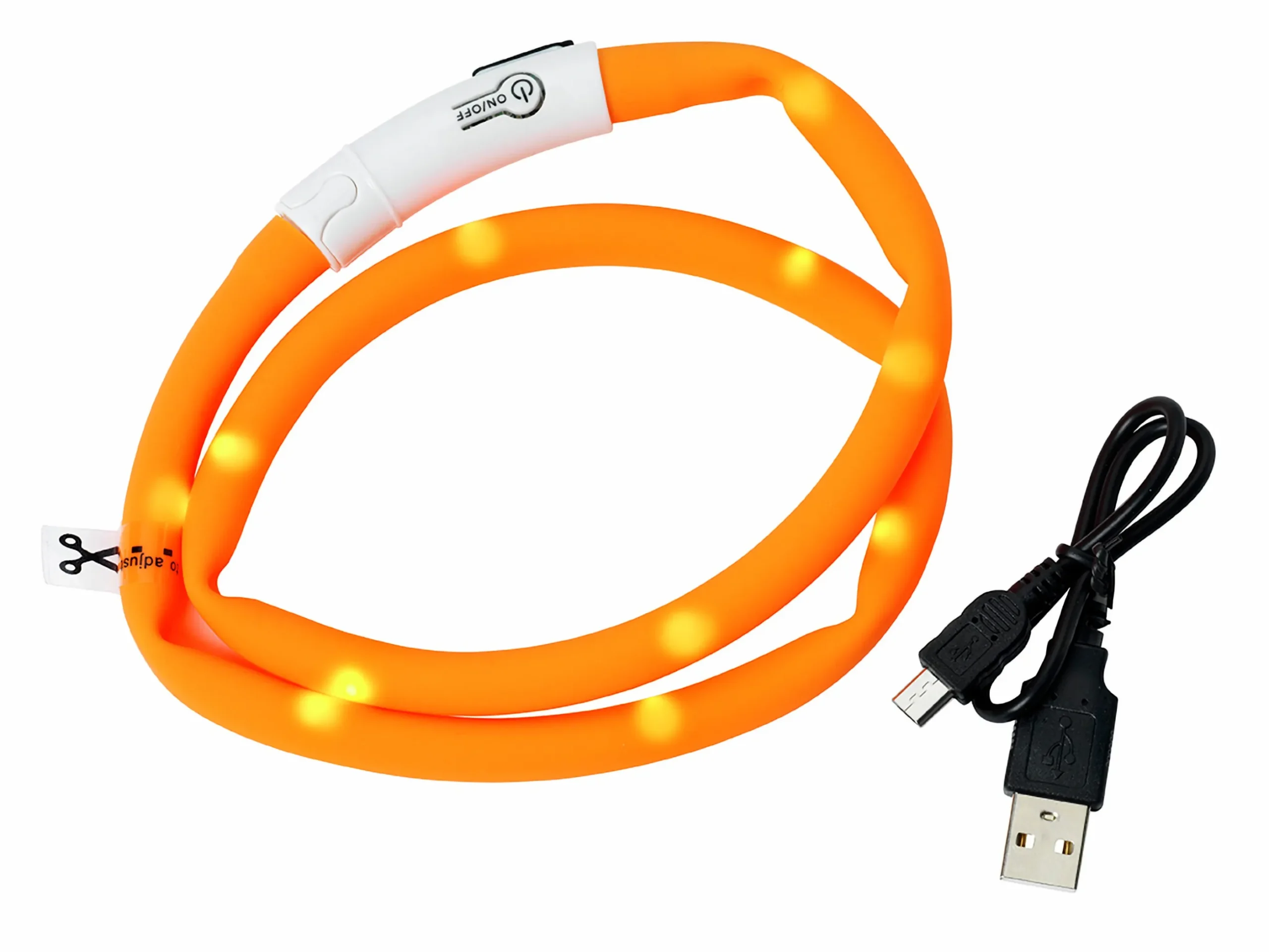 Blinkhalsband Dogman LED Orange Onesize 20-65cm
