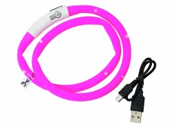 Blinkhalsband Dogman LED Rosa Onesize 20-65cm