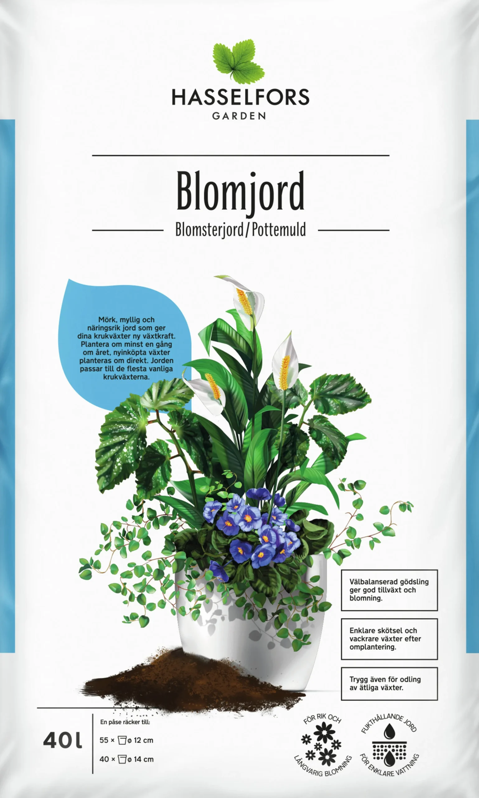 Blomjord Hasselfors 40L