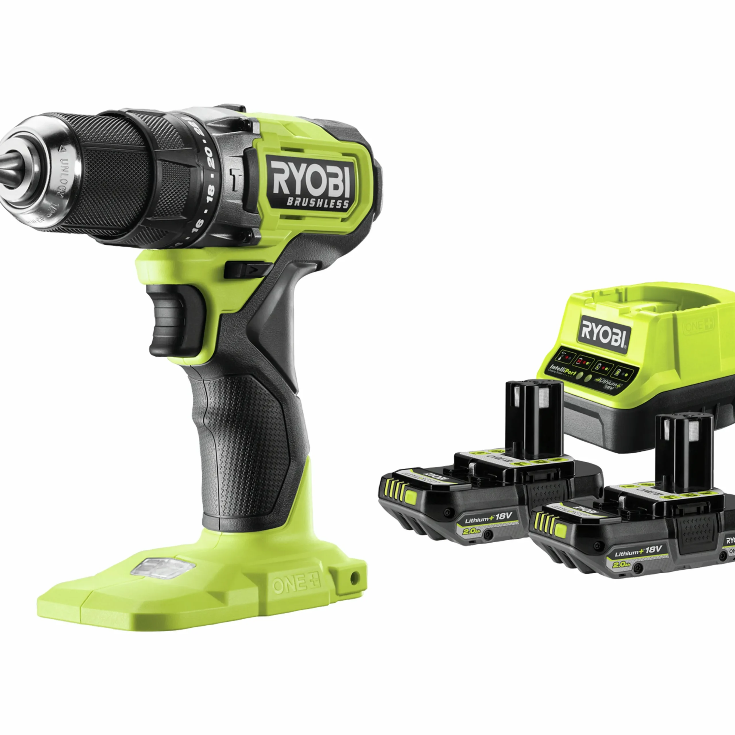 Borrskruvdragare med slag Ryobi ONE+ RPD18BL1-2C20S Kit 18V