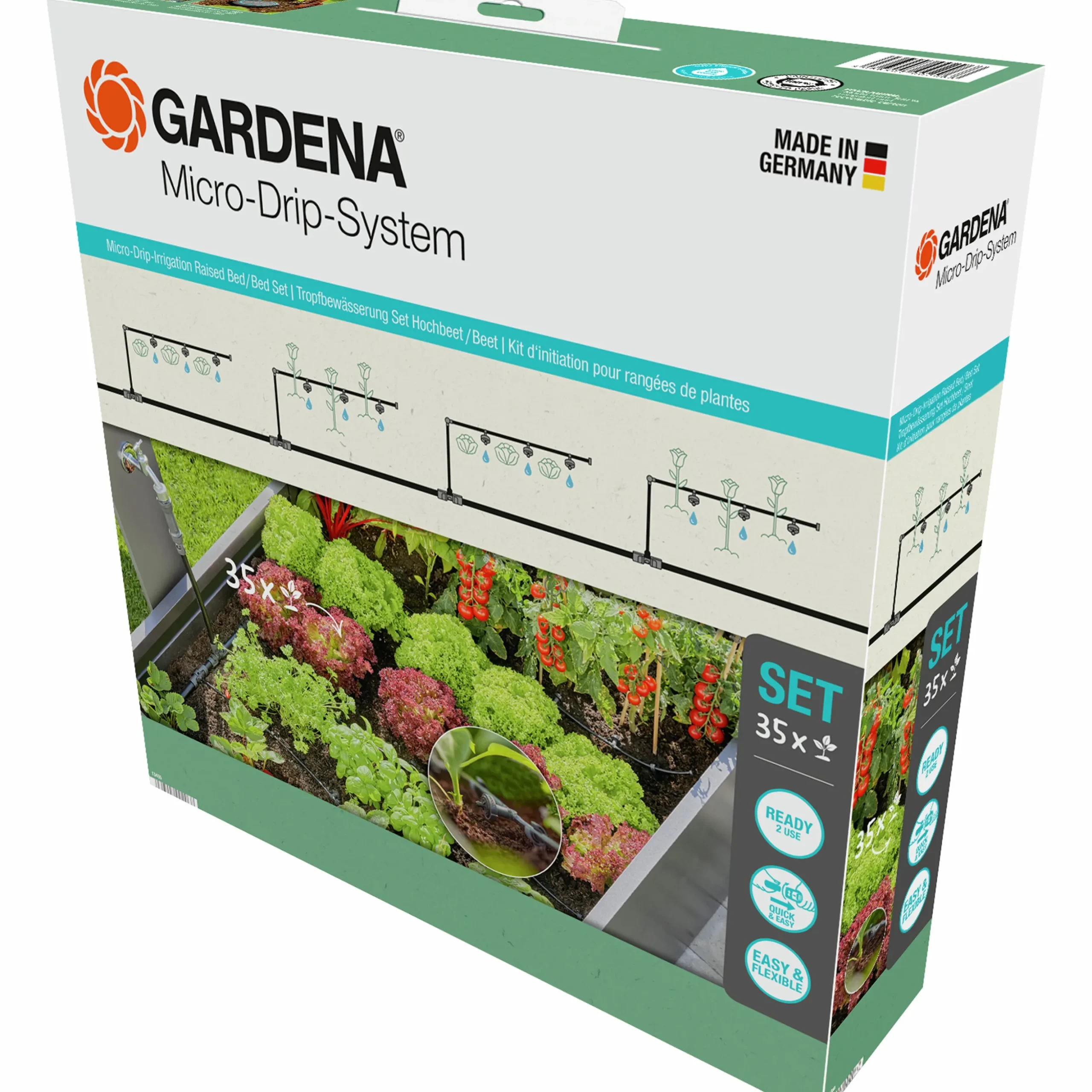 Droppbevattning Gardena MicroDrip Startset för pallkragar