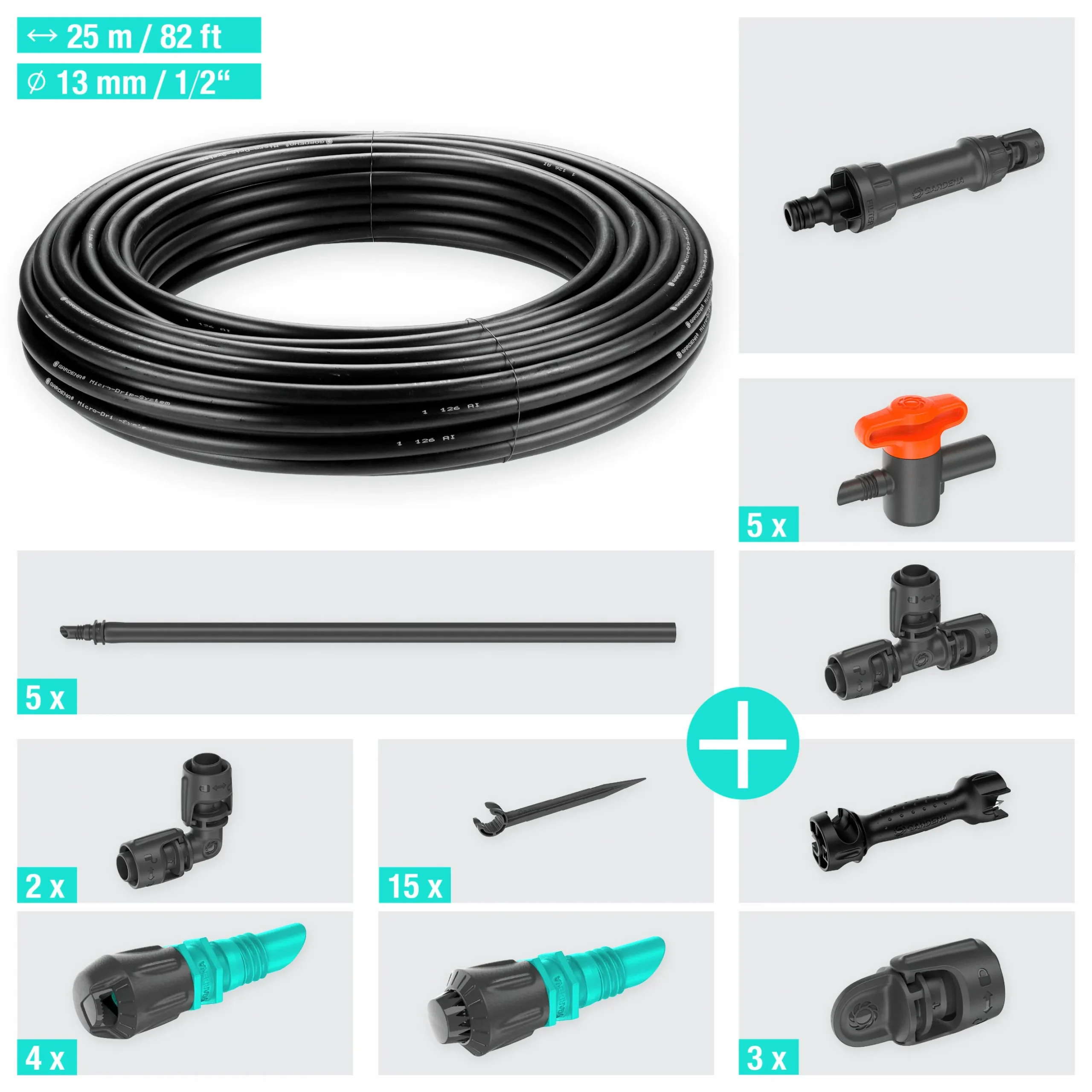 Droppbevattning Gardena MicroDrip Rabatt & Trädgård Startset