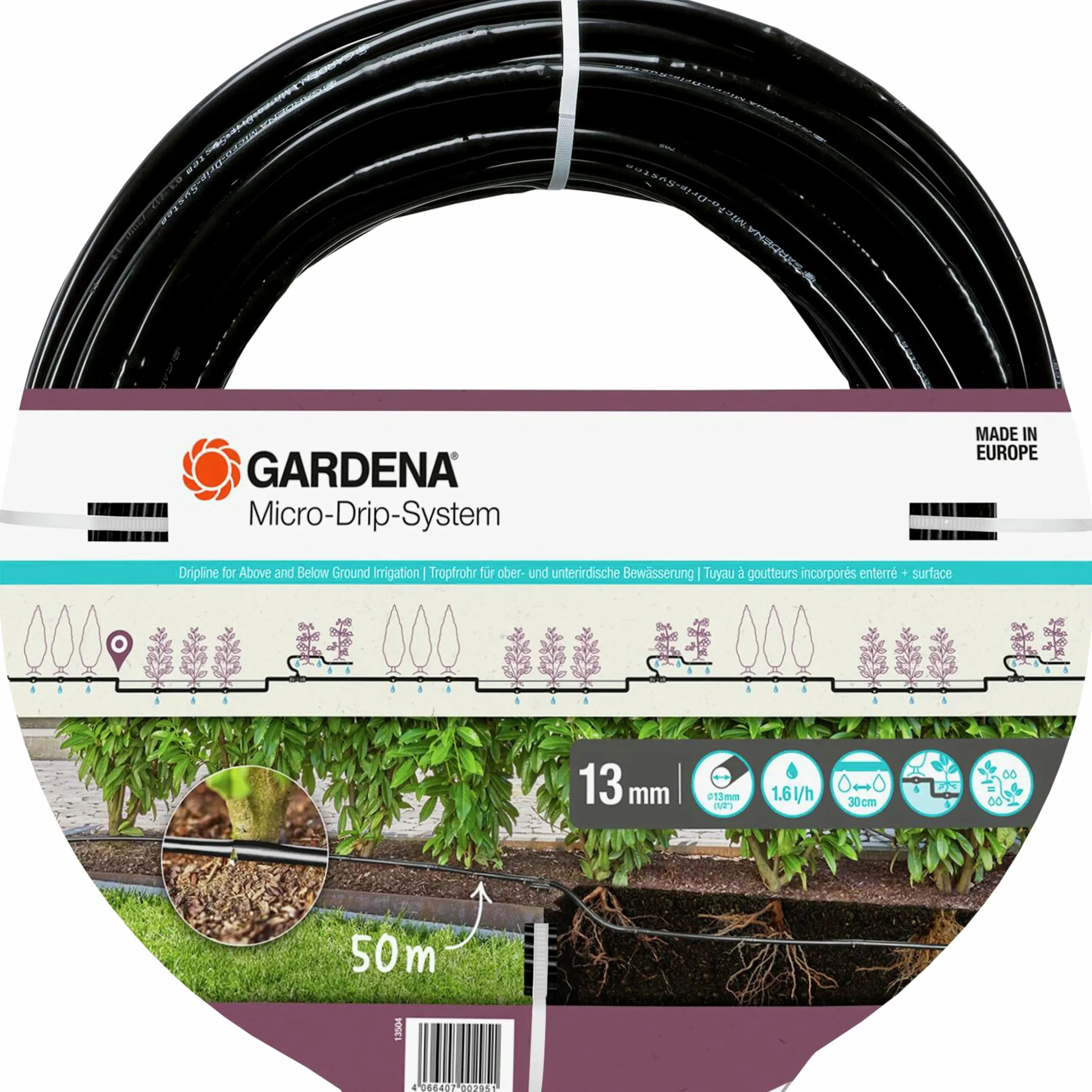 Droppslang Gardena Förlängning Ovan/Under jord 50m