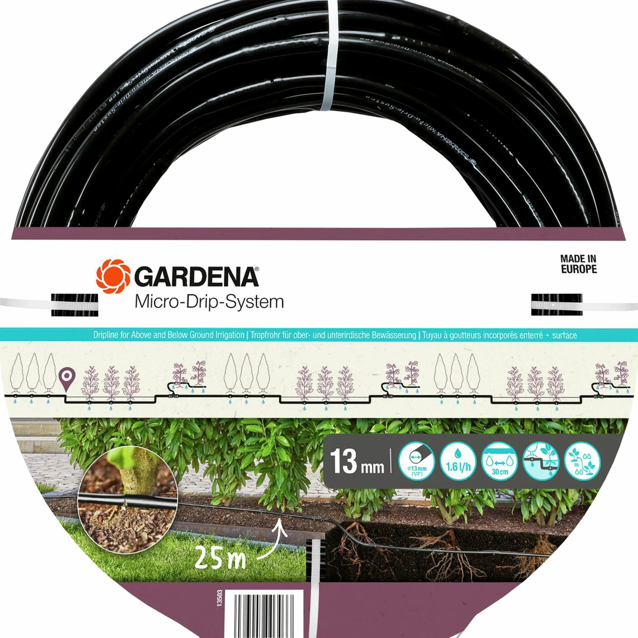 Droppslang Gardena Förlängning Ovan/Under jord 25m