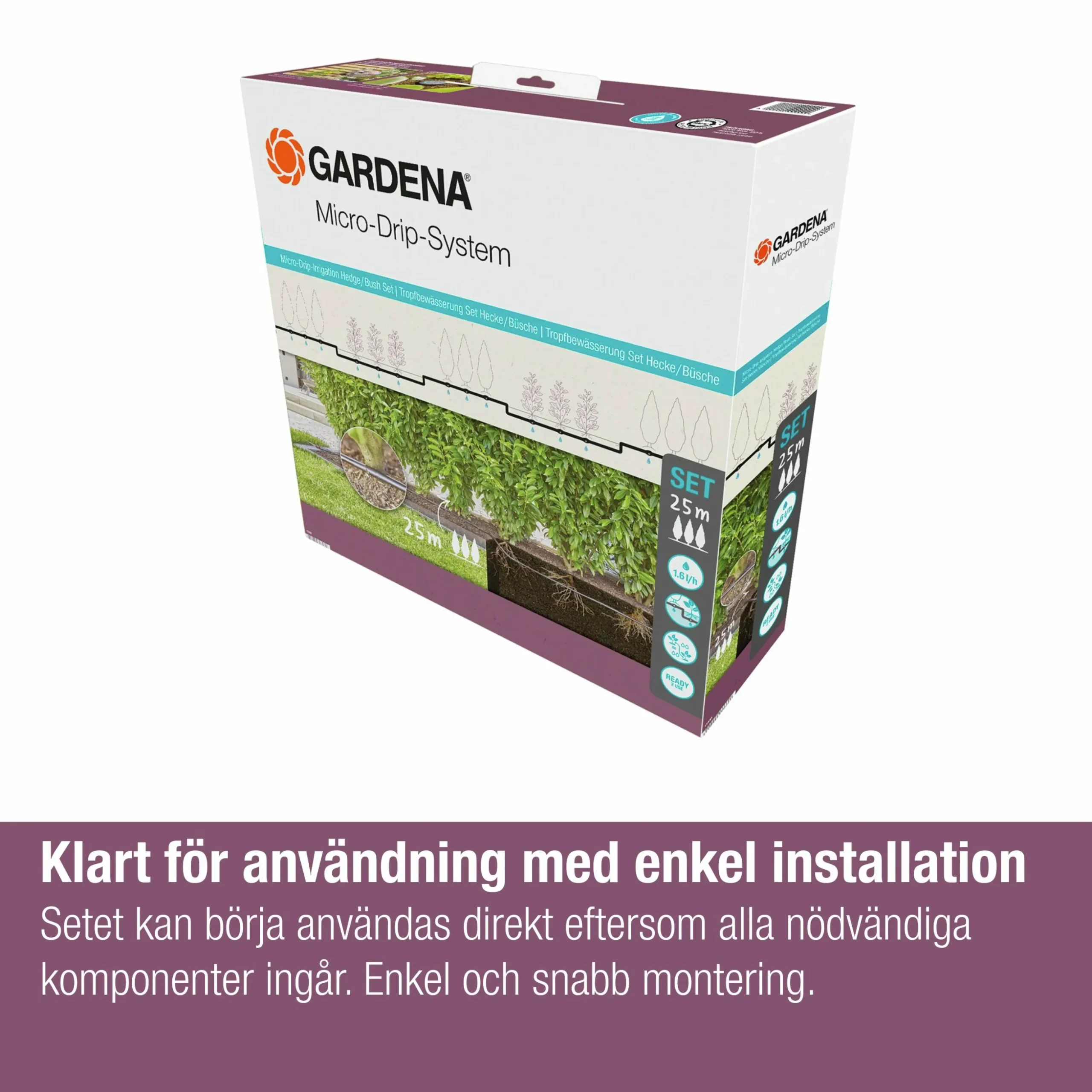 Droppslang Gardena MicroDrip Ovan/Under jord Set 25m