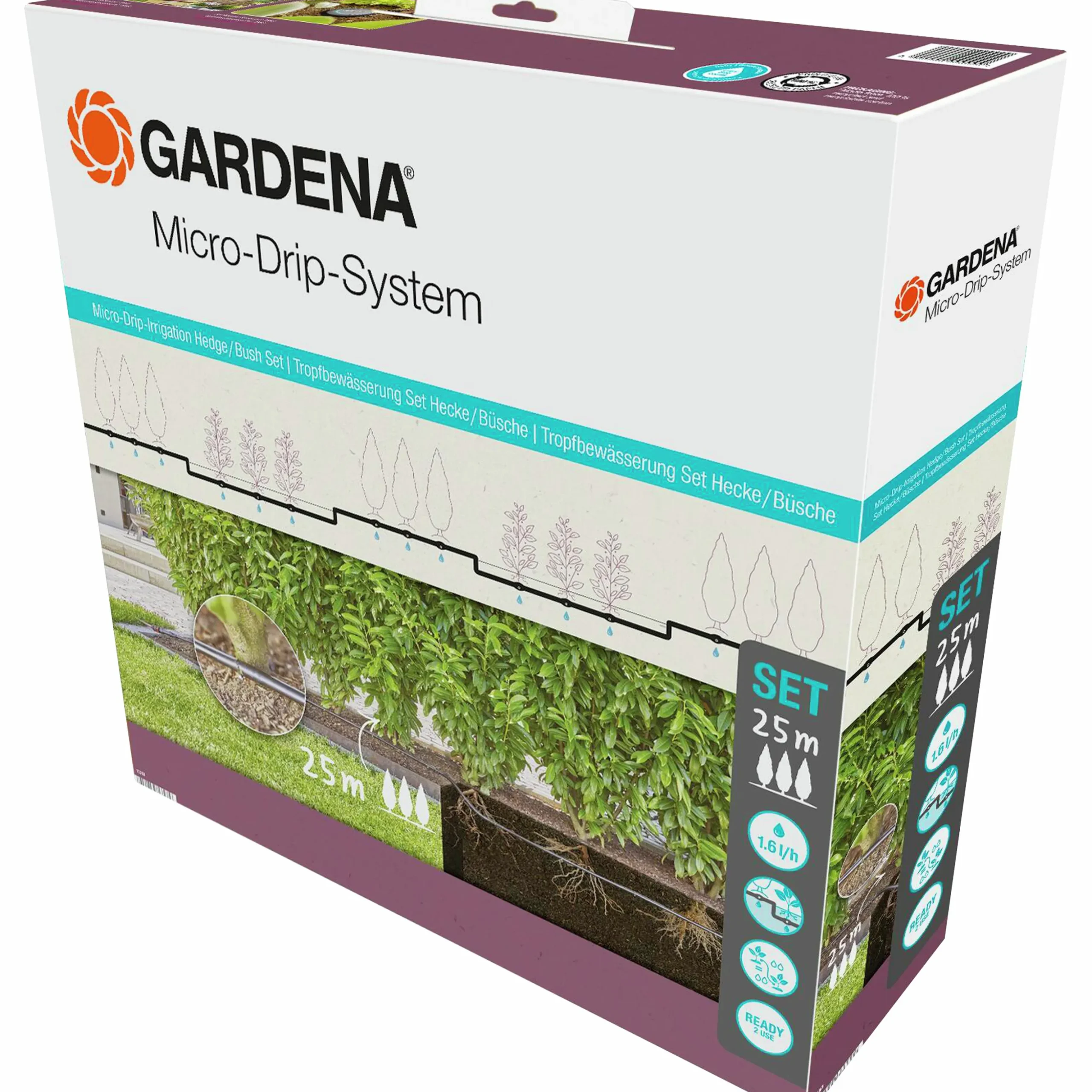 Droppslang Gardena MicroDrip Ovan/Under jord Set 25m