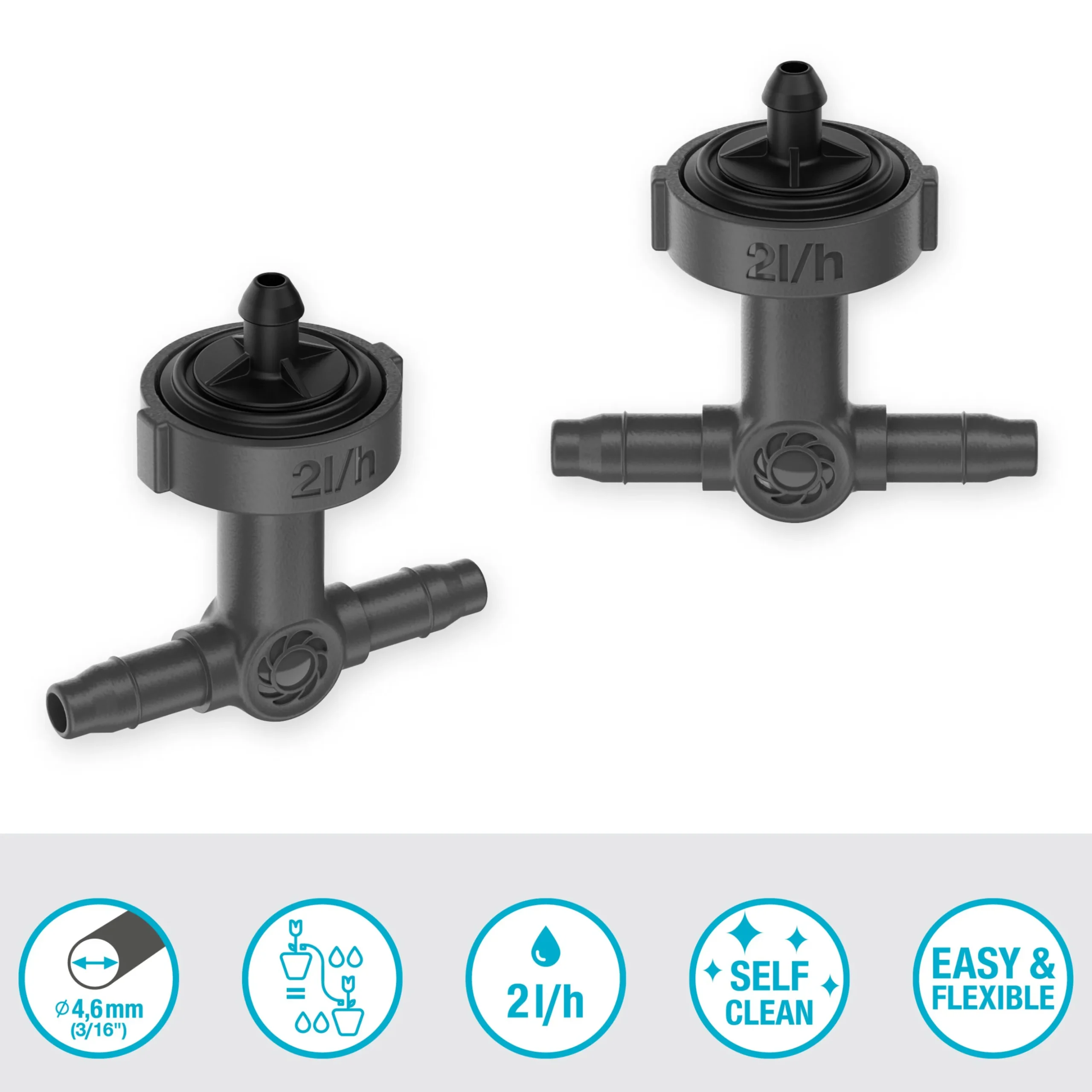 Droppspridare Gardena Inline Tryckreglerande 2 l/h 10-p