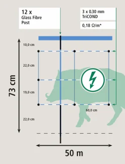 Elstängselnät AKO Skyddsnät mot vildsvin 63-73cm 50m
