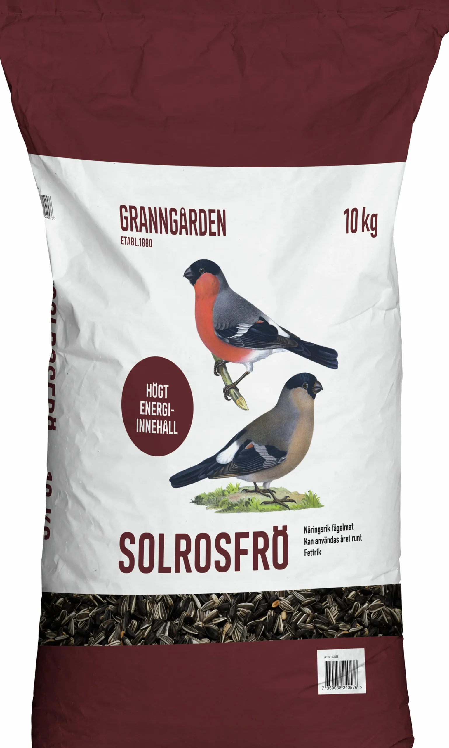Fågelmat Granngården Solrosfrö Strimmiga+Svarta 10kg