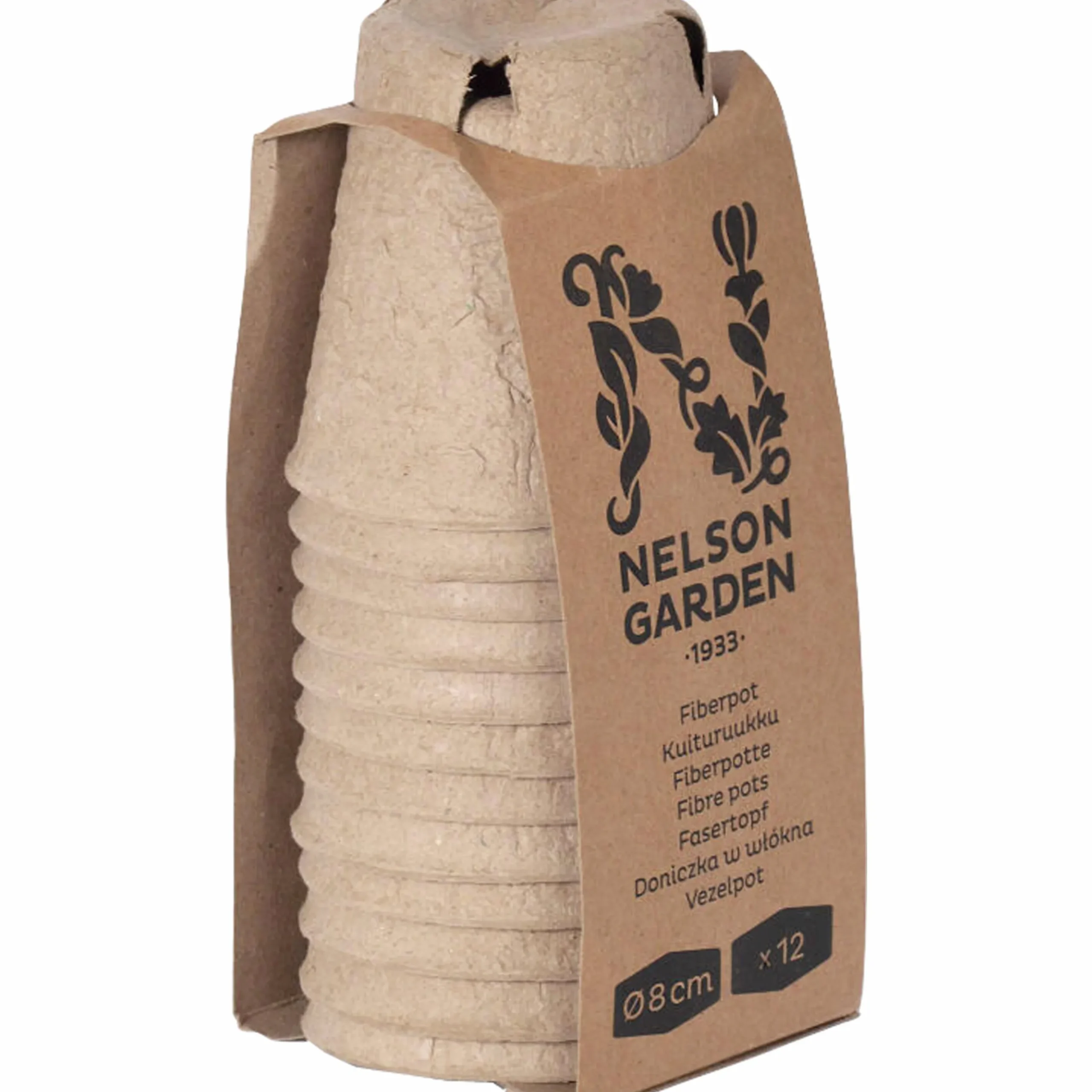 Fiberkruka papp Nelson Garden Ø8cm 12-p