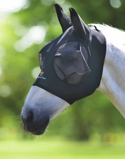 Flughuva Shires FlyGuard med öron Stretch Svart