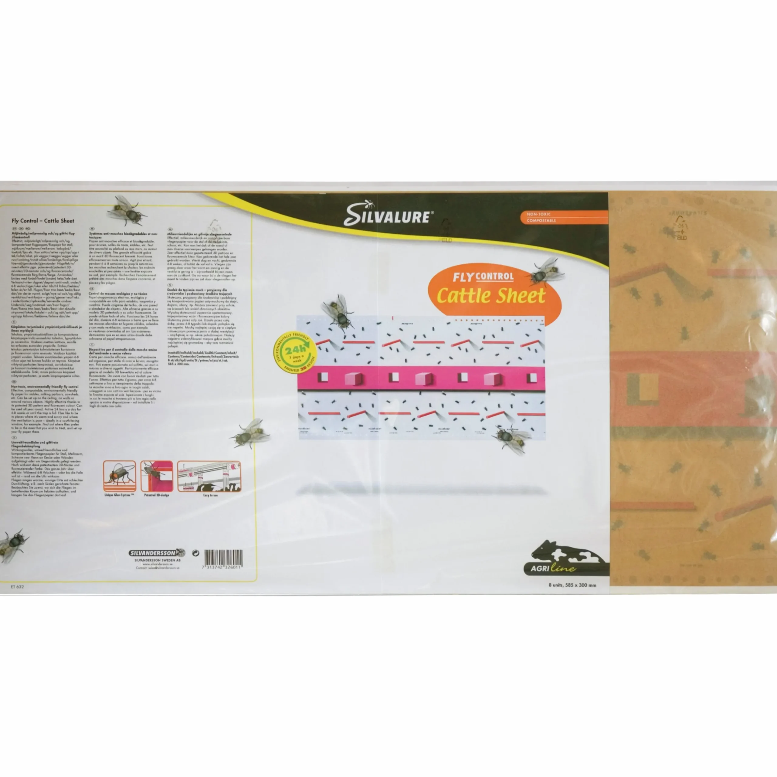 Flugpapper Silvalure Fly-Trap 8-p