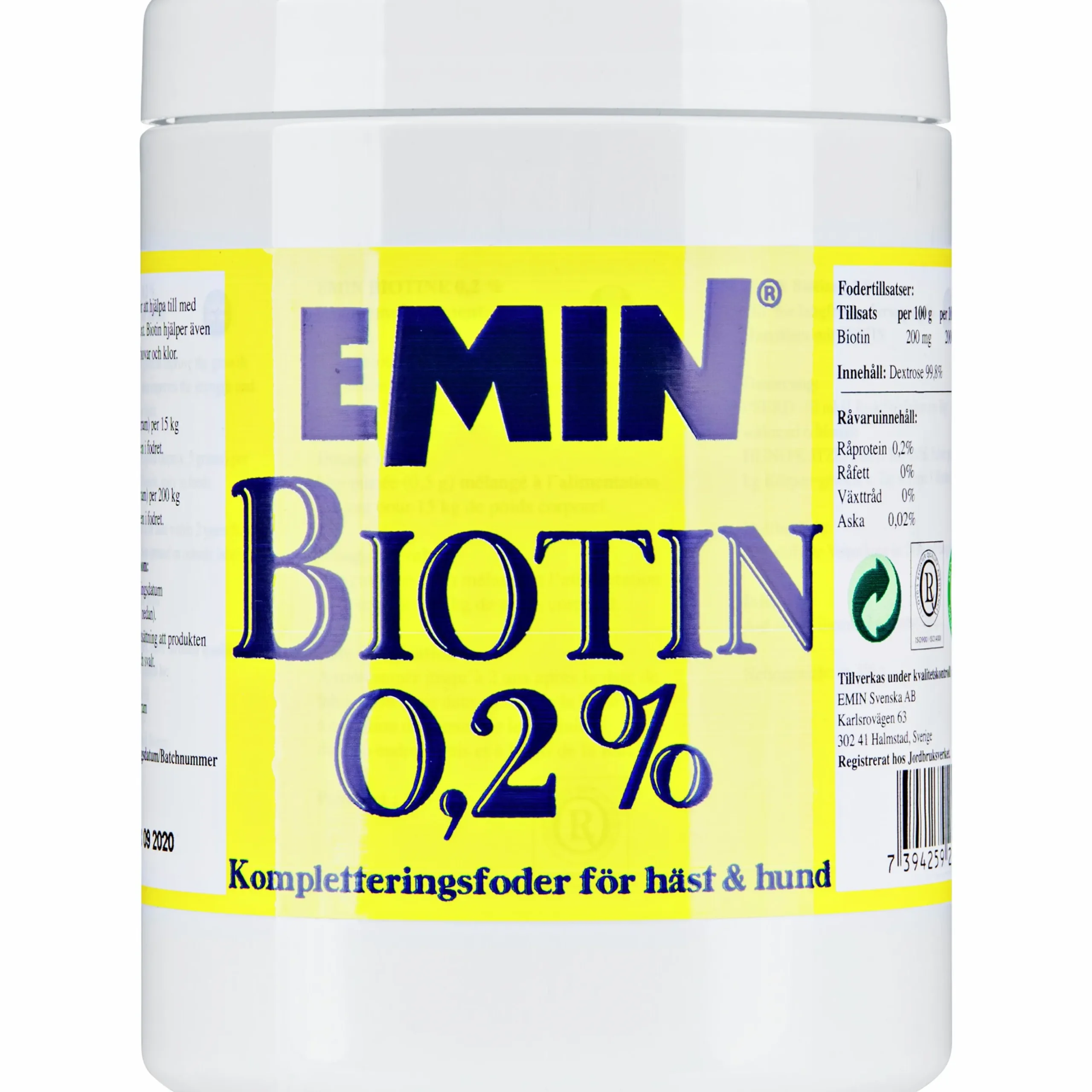 Fodertillskott Emin Biotin 0,2% 500g