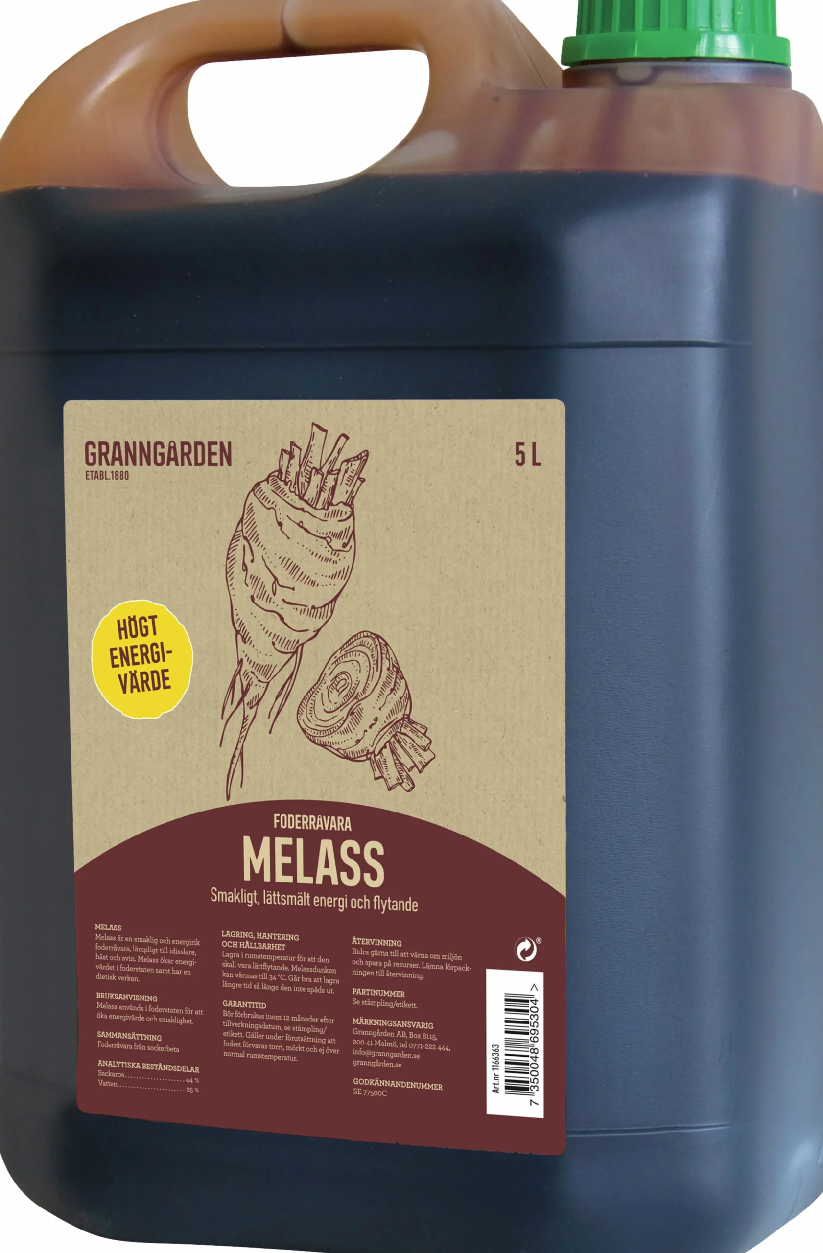 Fodertillskott Granngården Melass 5L