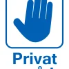 Förbudsskylt 'Privat område' plast vit/blå 150x210mm