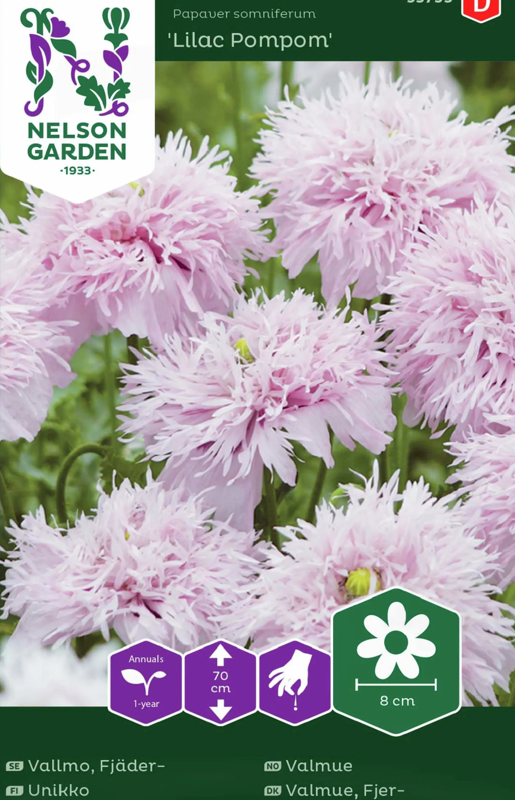 Fröer Nelson Garden Fjädervallmo Lilac Pompom