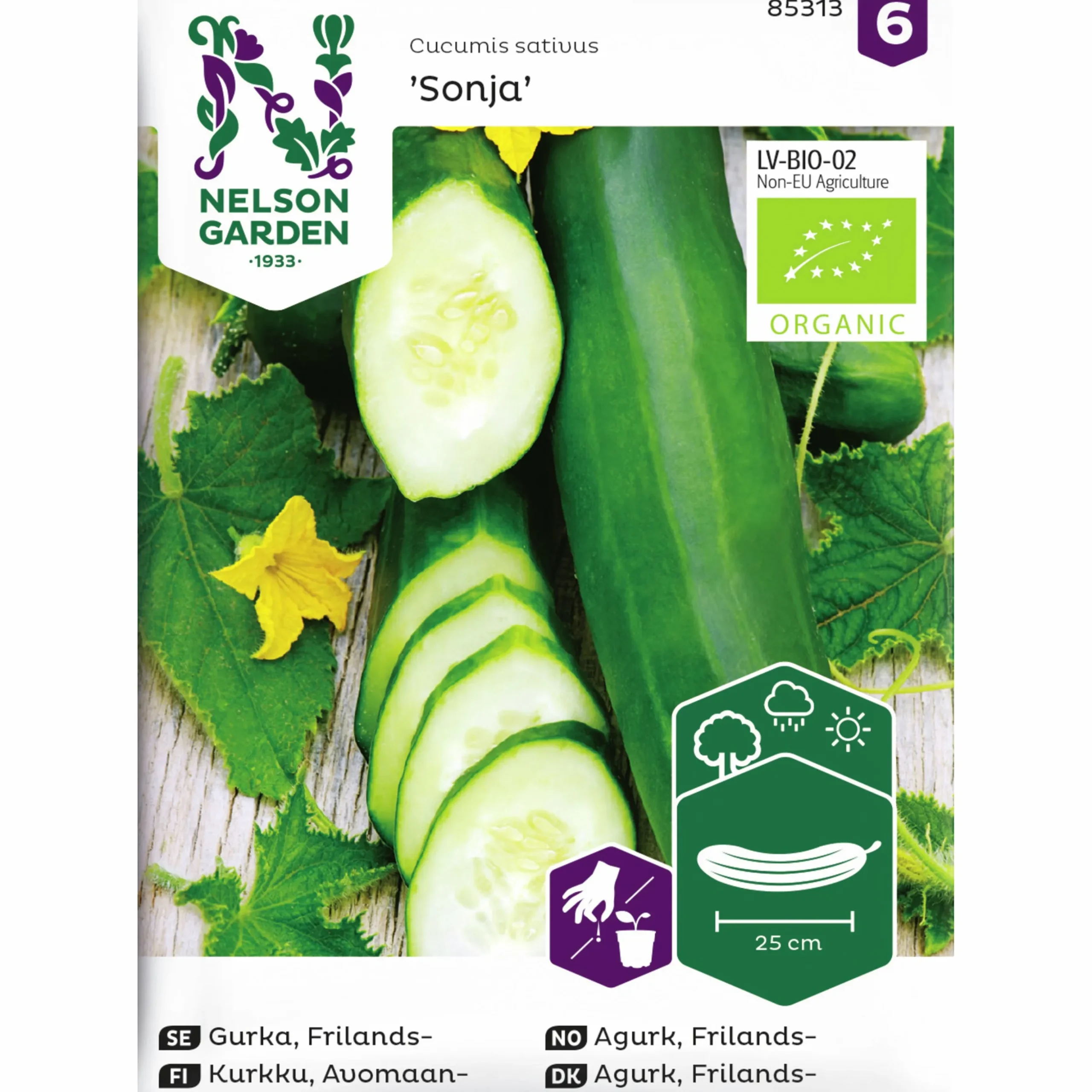 Fröer Nelson Garden Frilandsgurka Sonja Organic