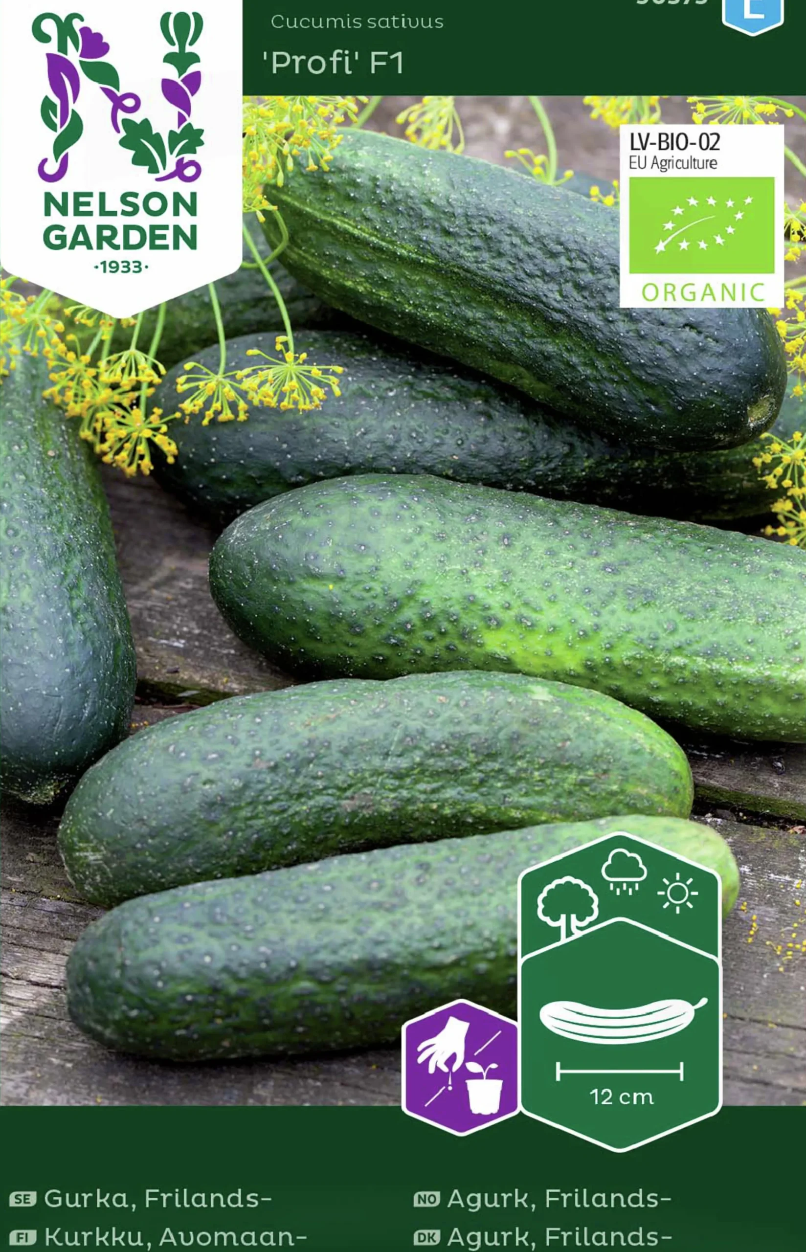 Fröer Nelson Garden Gurka Frilands Profi F1 Organic