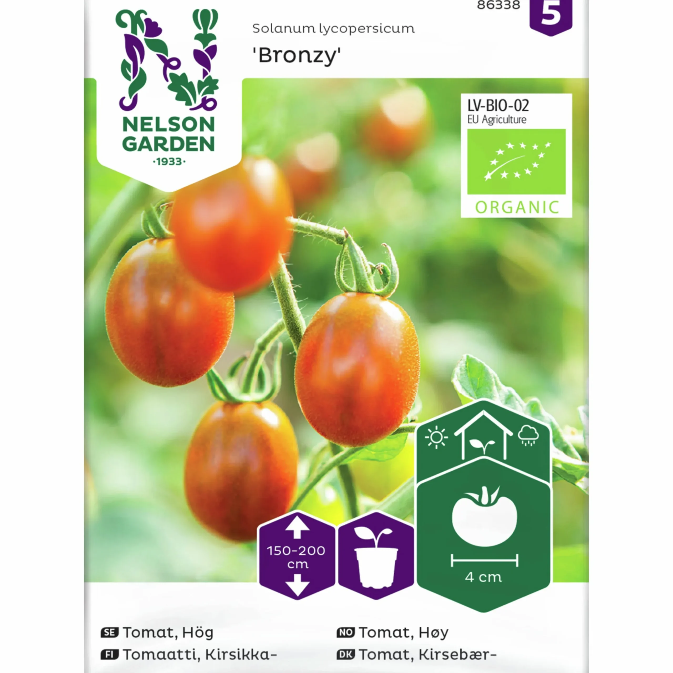 Fröer Nelson Garden Hög Tomat Bronzy Organic