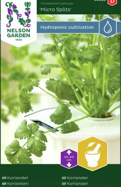 Fröer Nelson Garden Koriander MicroSplits Hydroponisk odling