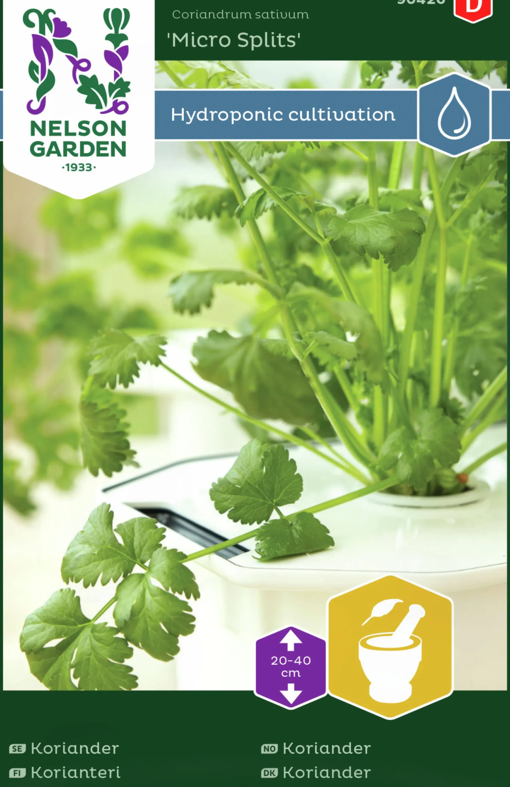Fröer Nelson Garden Koriander MicroSplits Hydroponisk odling