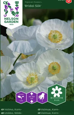 Fröer Nelson Garden Kornvallmo Bridal Silk Vit