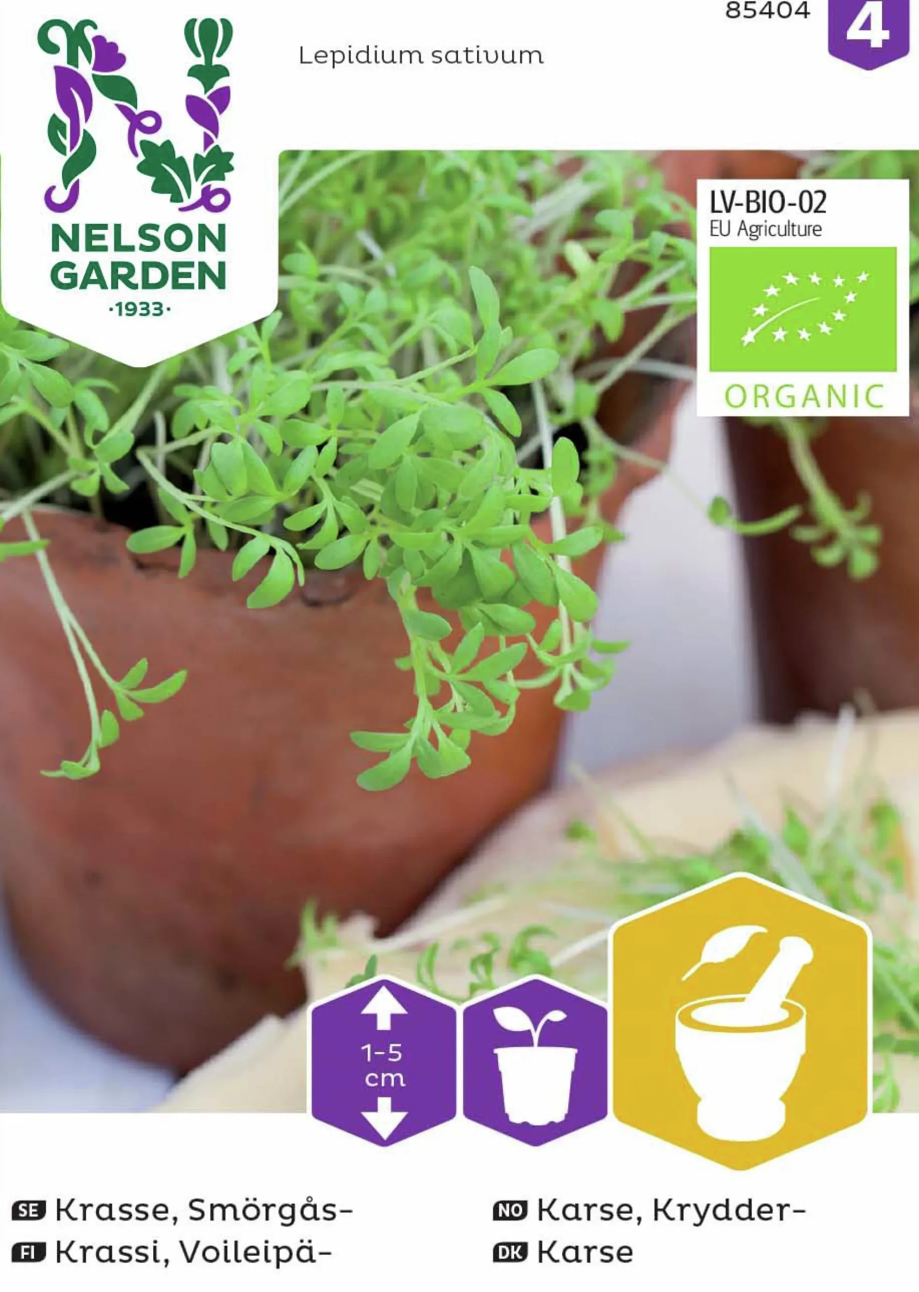 Fröer Nelson Garden Krasse Smörgås Organic