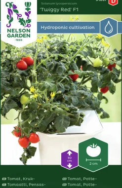 Fröer Nelson Garden Kruktomat Twiggy Red Hydroponisk odling