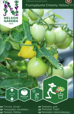 Fröer Nelson Garden Kruktomat Funnyplums Creamy Yellow F1