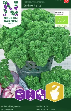 Fröer Nelson Garden Krusbladig Persilja Grüne Perle Organic