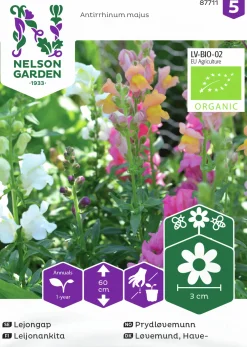 Fröer Nelson Garden Lejongap Hög Organic Blandade färger