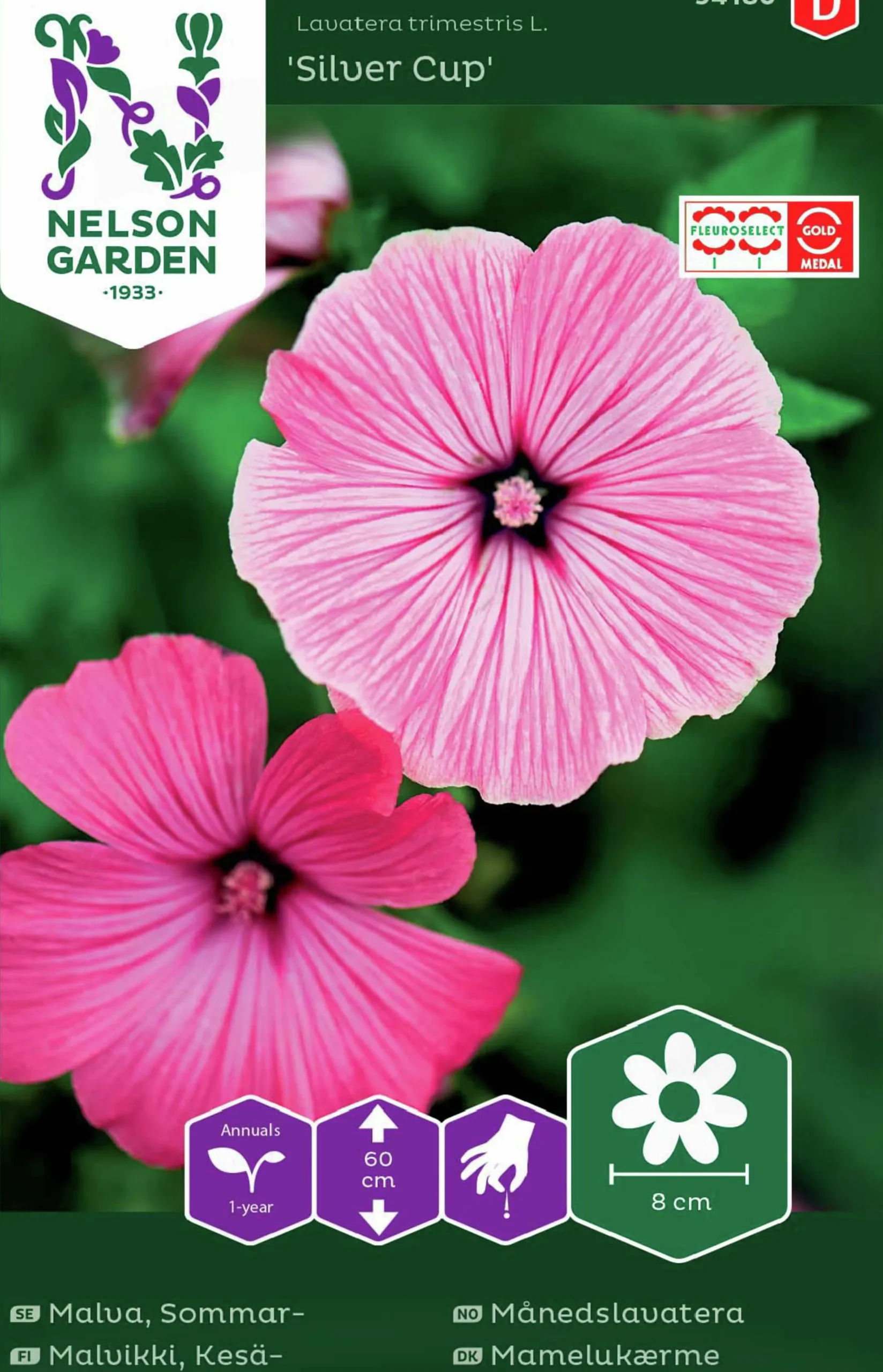 Fröer Nelson Garden Malva Sommar- Silver Cup Rosa