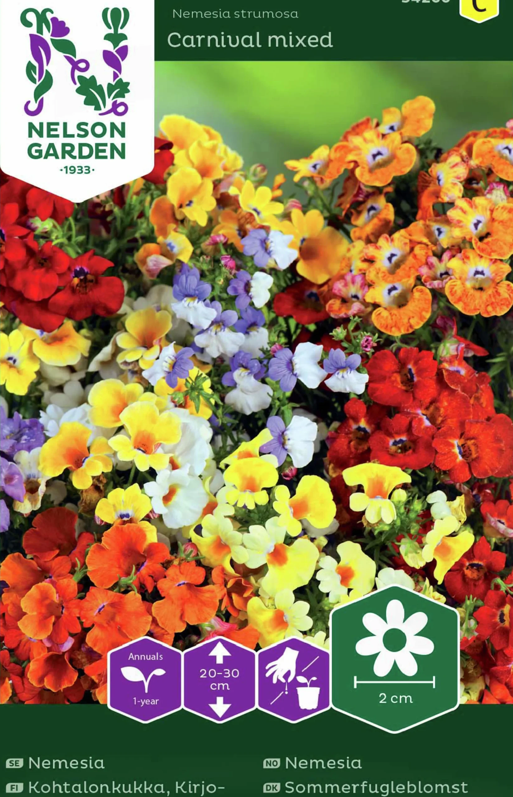 Fröer Nelson Garden Nemesia Carnival Blandade Färger