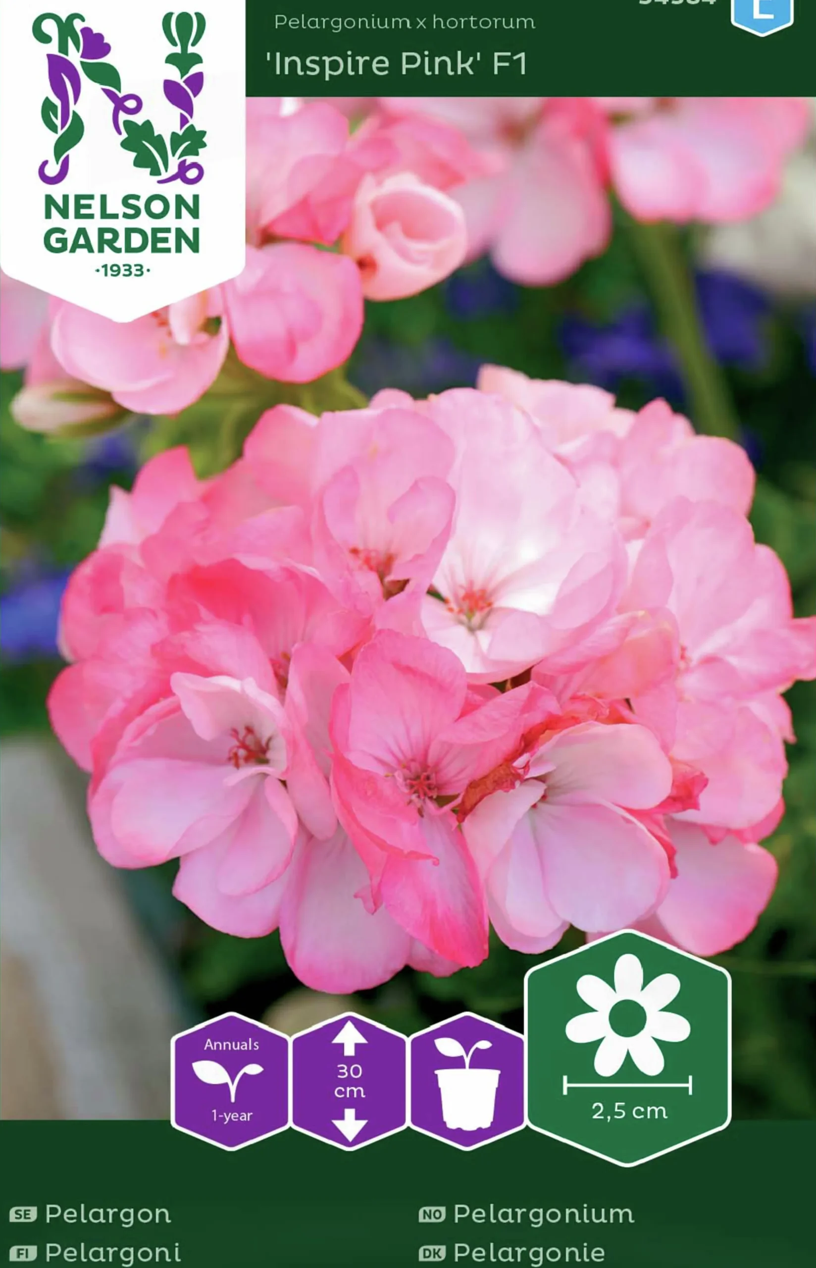 Fröer Nelson Garden Pelargon Inspire Pink F1 Rosa