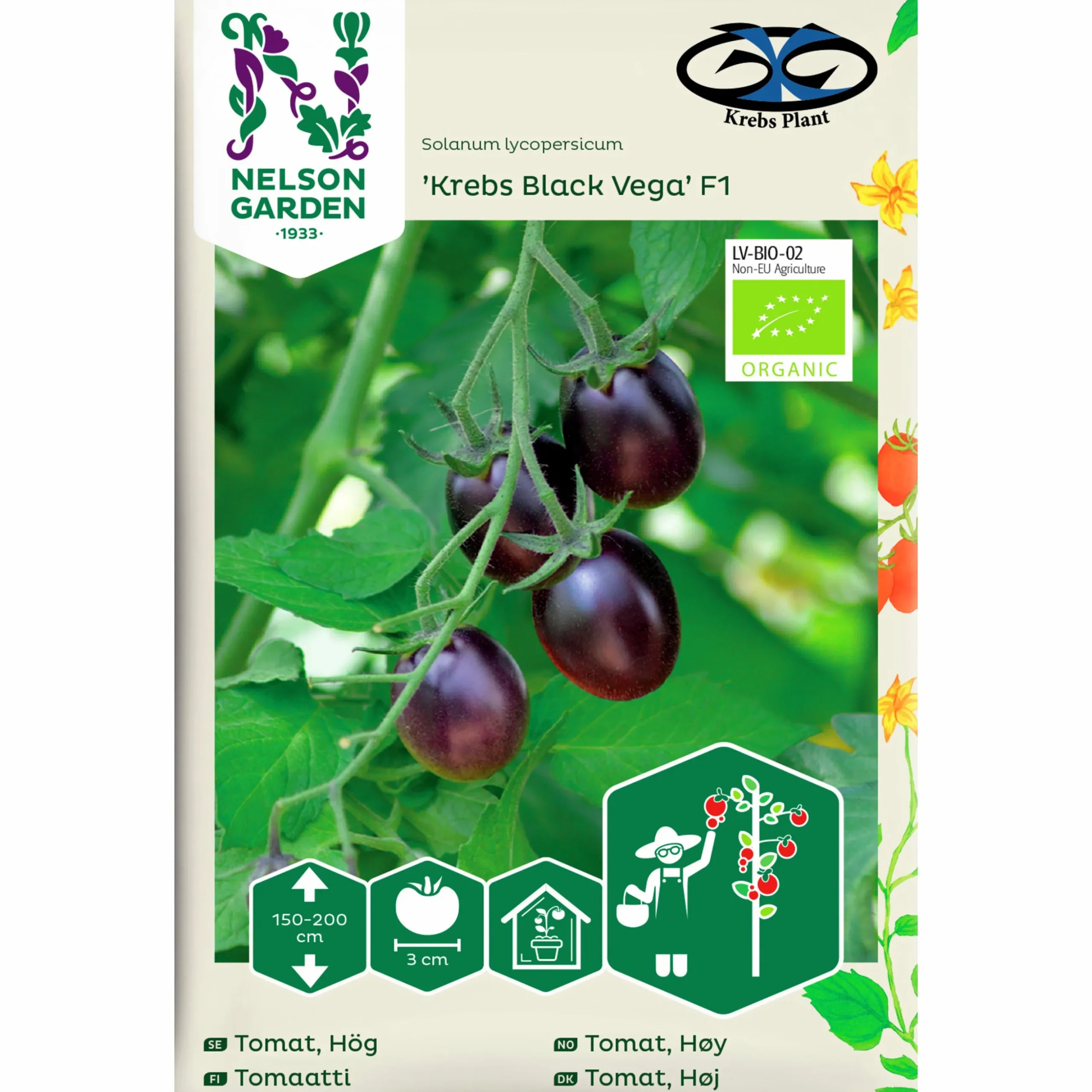 Fröer Nelson Garden Plommontomat Krebs Black Vega Hög