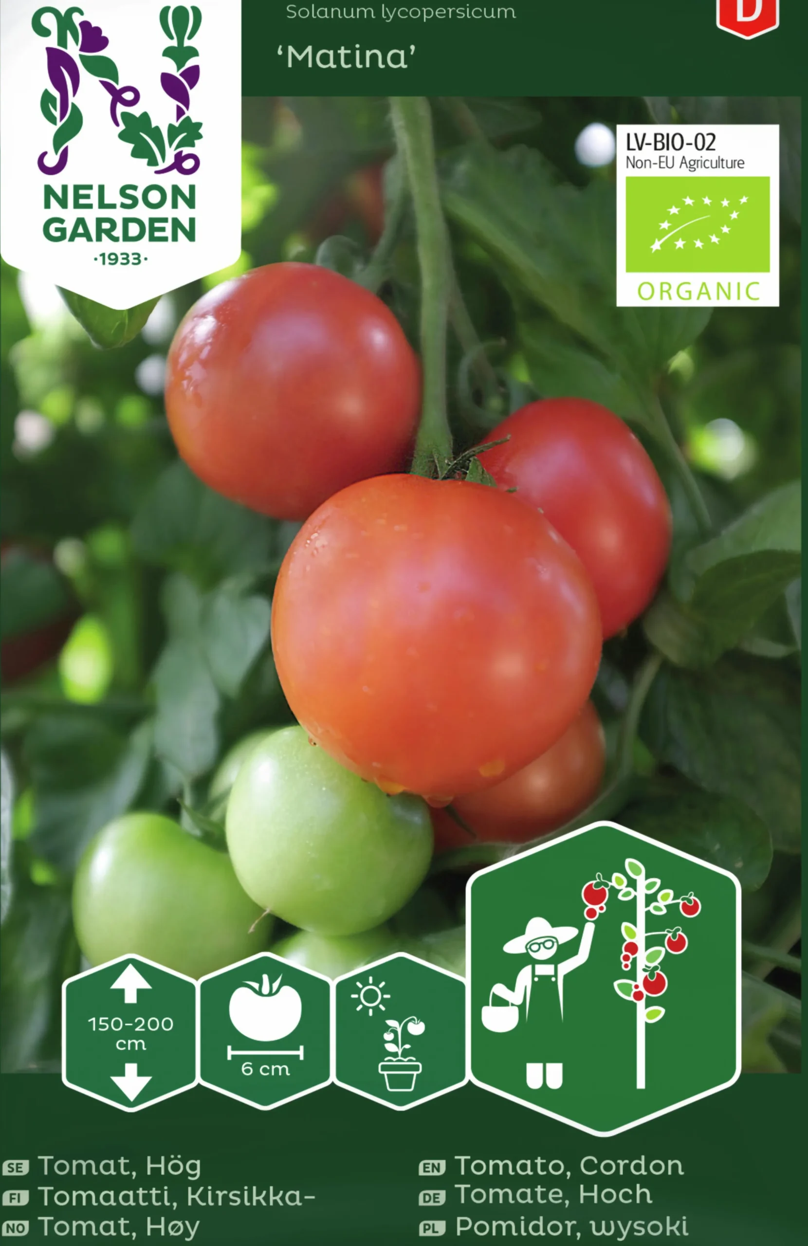 Fröer Nelson Garden Tomat Matina Hög Organic