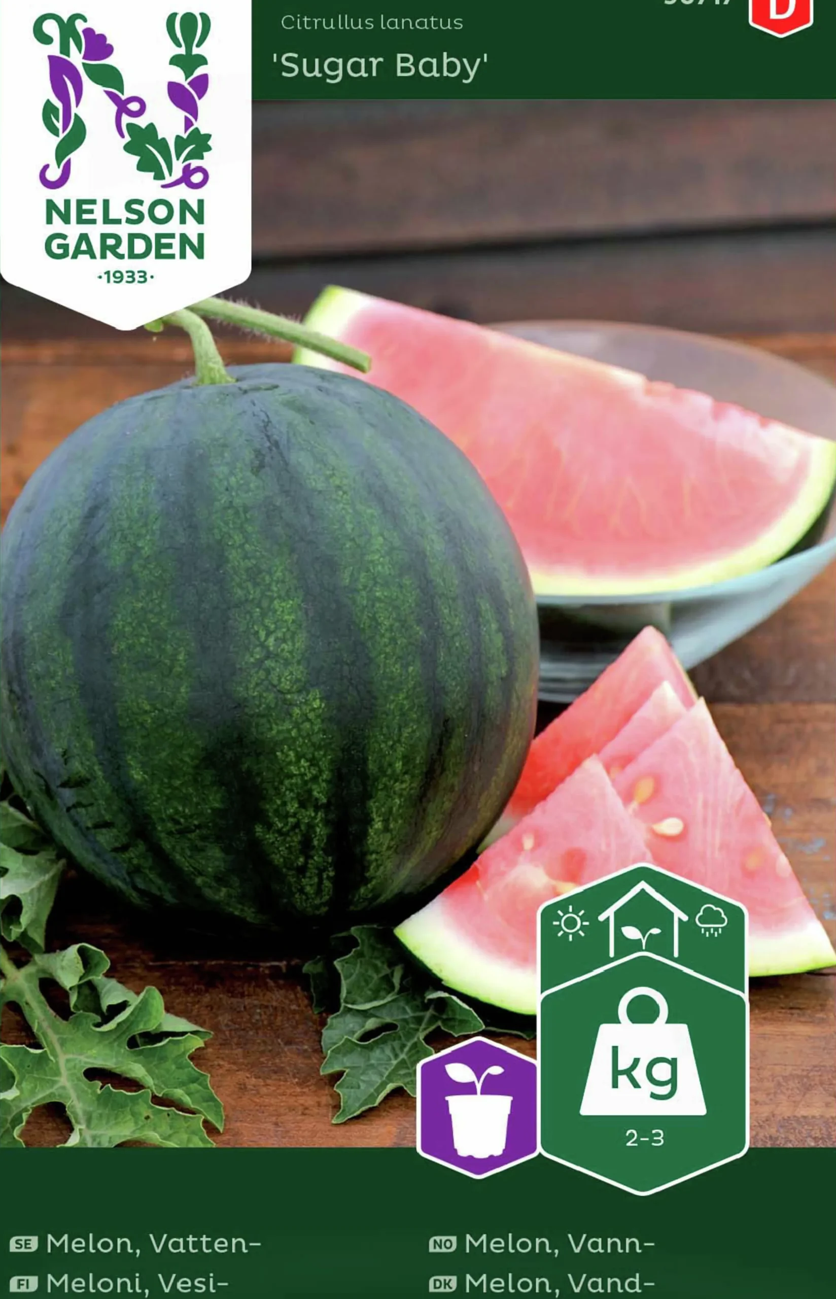 Fröer Nelson Garden Vattenmelon Sugar Baby
