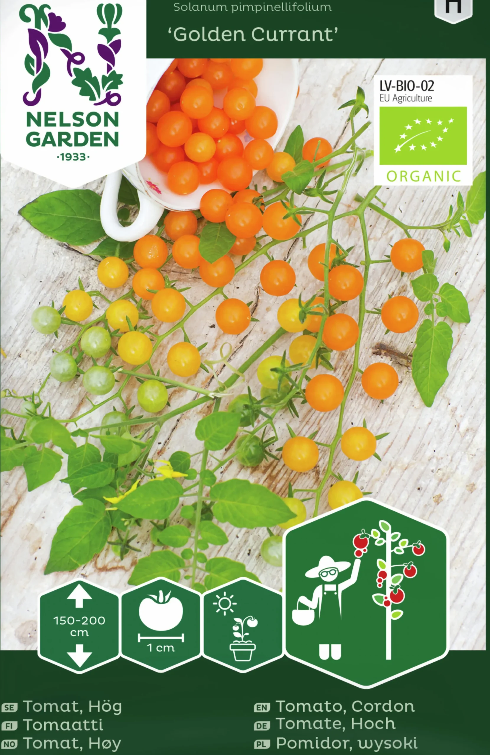 Fröer Nelson Garden Vinbärstomat Golden Currant Hög Organic