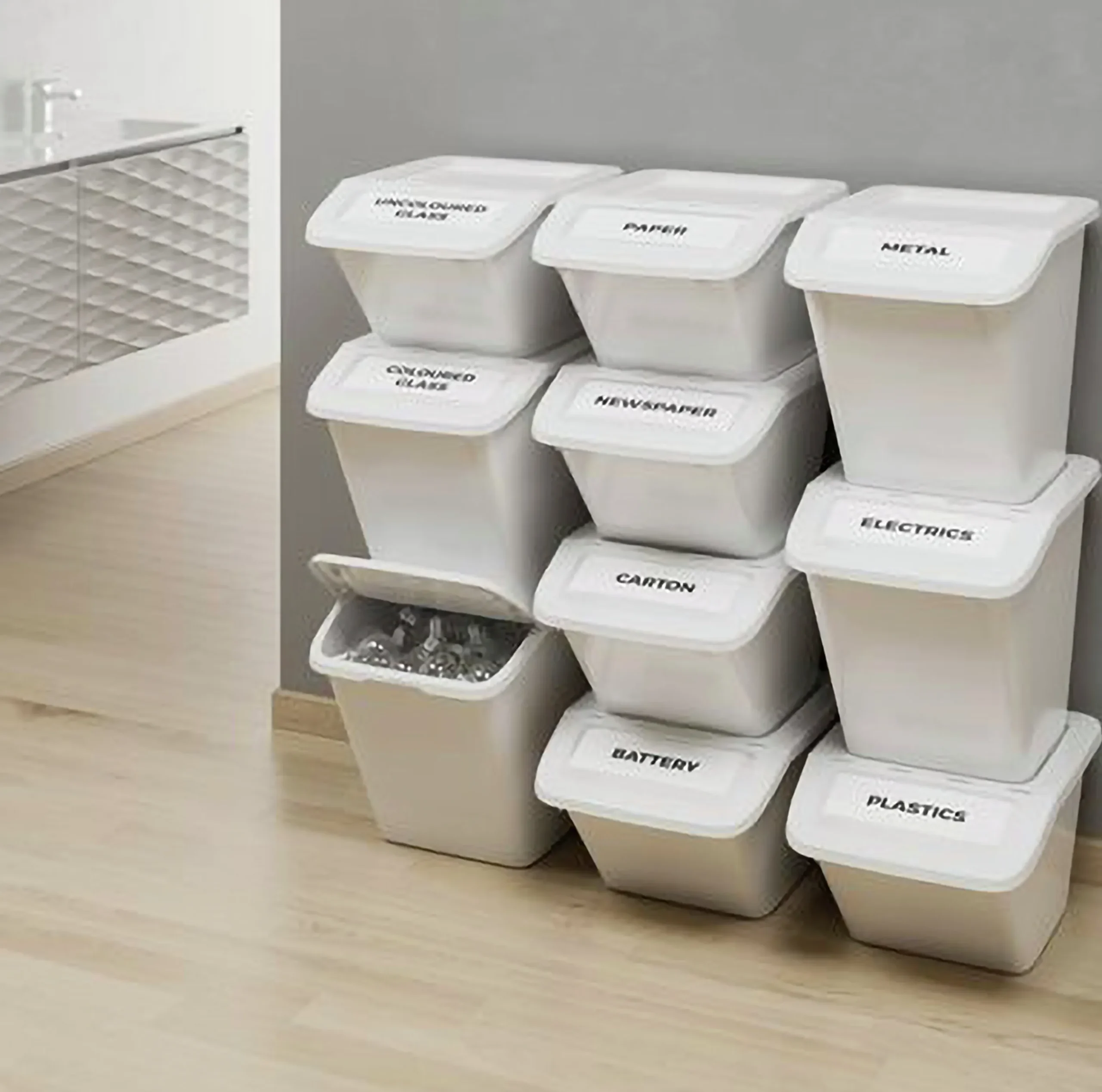 Förvaringsbox Nordiska Plast FrontBox med lock vit