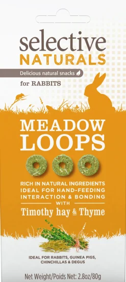 Gnagargodis Selective Meadow Loops Hö/Timjan 80g