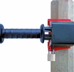 Grindhandtag Kerbl med låsbar box Svart/Röd