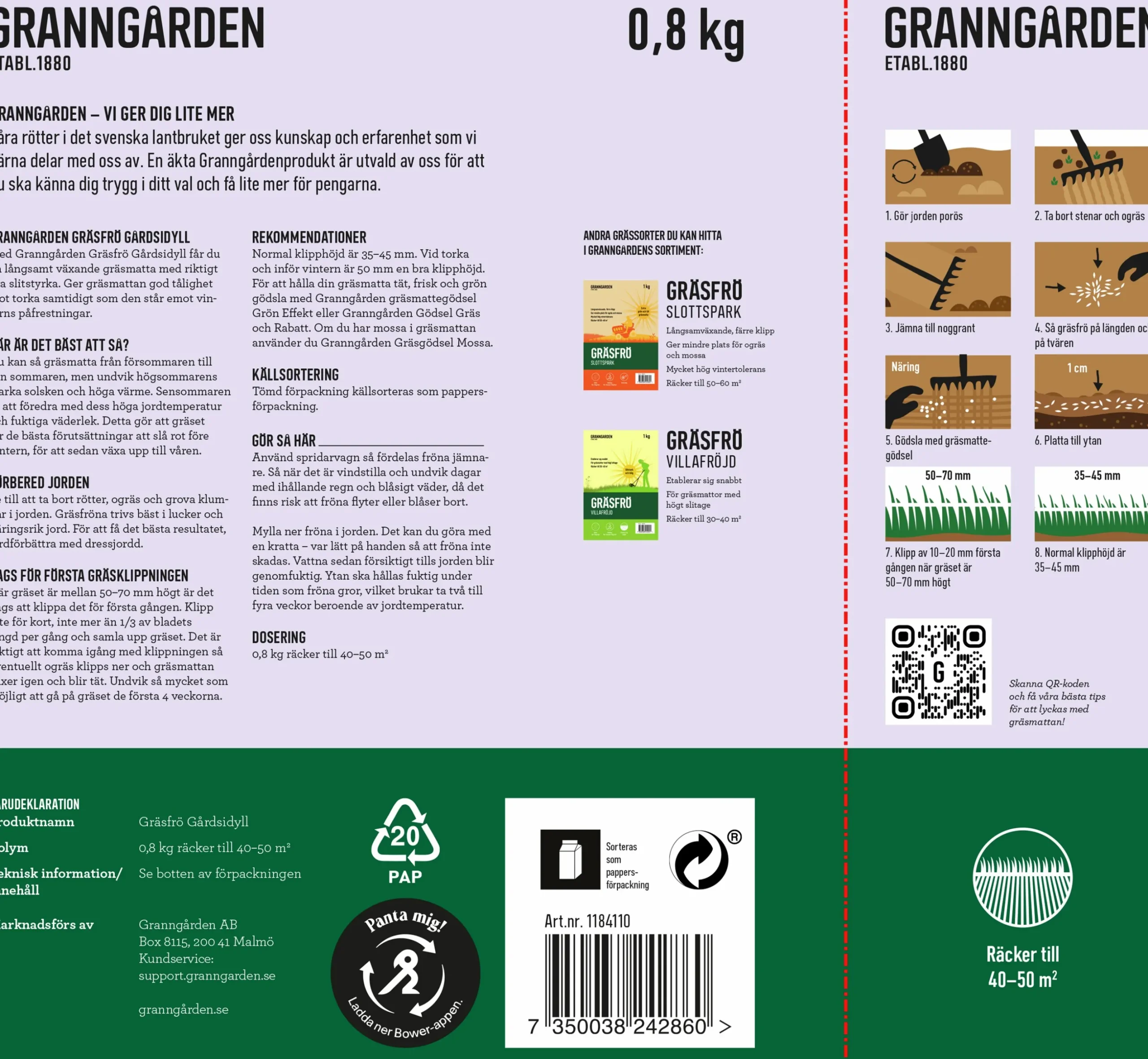 Gräsfrö Granngården Gårdsidyll 800g
