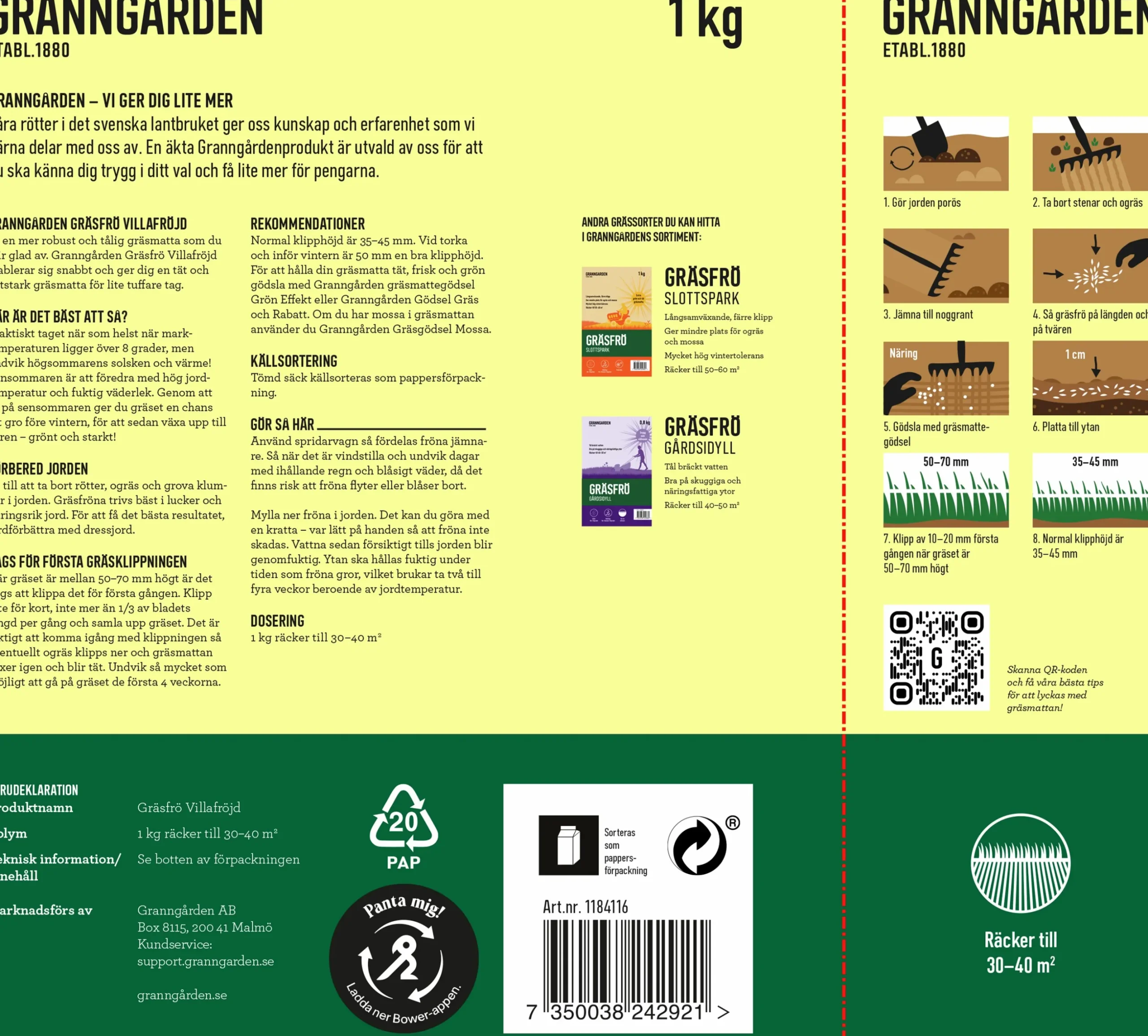 Gräsfrö Granngården Villafröjd 1kg