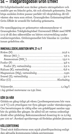 Gräsgödsel Granngården Grön Effekt 15kg