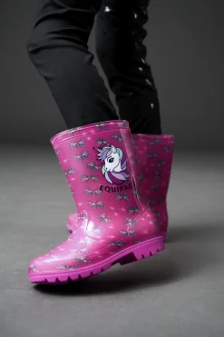Gummistövel Equipage Butterfly JR Rosa