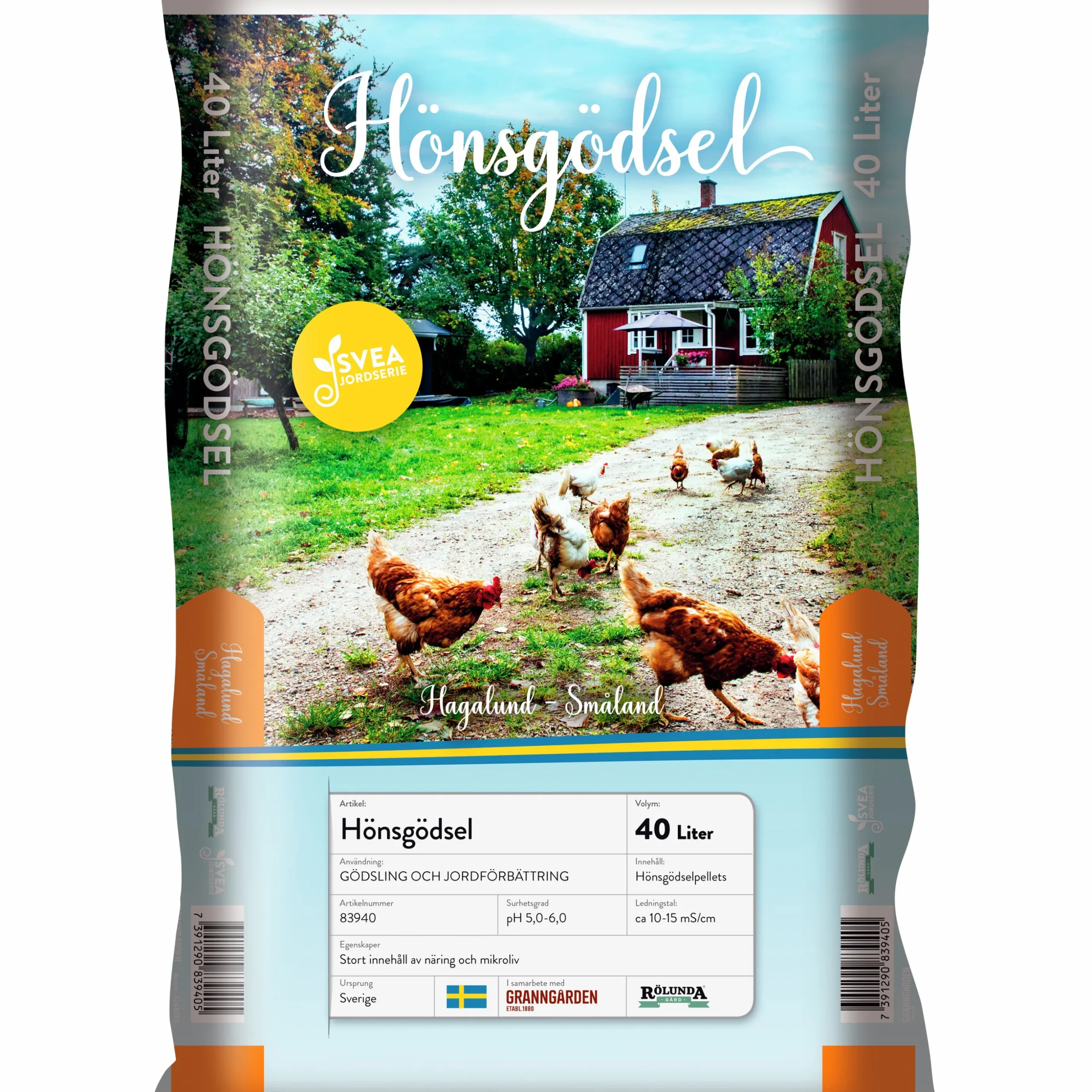 Hönsgödsel Granngården Svea 40L